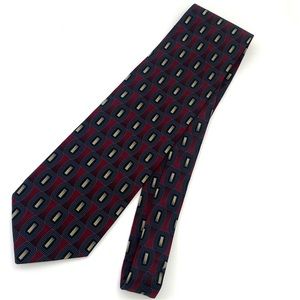 Bergamo New York Men's Geometric Silk Necktie